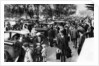 Crowds in front of the station, Orsay, Paris by Ernest Flammarion