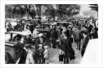 Crowds in front of the station, Orsay, Paris by Ernest Flammarion