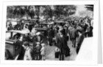 Crowds in front of the station, Orsay, Paris by Ernest Flammarion
