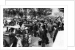 Crowds in front of the station, Orsay, Paris by Ernest Flammarion