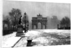 The Tuileries under snow and the Carrousel Arch, Paris by Ernest Flammarion