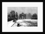 The Tuileries under snow and the Carrousel Arch, Paris by Ernest Flammarion