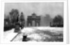 The Tuileries under snow and the Carrousel Arch, Paris by Ernest Flammarion