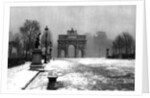 The Tuileries under snow and the Carrousel Arch, Paris by Ernest Flammarion