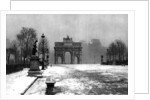 The Tuileries under snow and the Carrousel Arch, Paris by Ernest Flammarion
