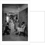 Trying on a dress at a great dressmakers, Paris by Ernest Flammarion