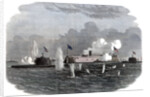 The iron-clad frigate, new ironsides, and two Ericsson batteries going into action at Charleston by Anonymous