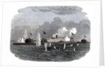 The iron-clad frigate, new ironsides, and two Ericsson batteries going into action at Charleston by Anonymous