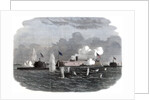 The iron-clad frigate, new ironsides, and two Ericsson batteries going into action at Charleston by Anonymous