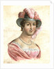 Portrait of a woman in a feathered hat by Anonymous
