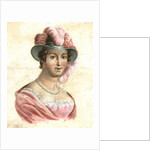 Portrait of a woman in a feathered hat by Anonymous