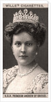 H.R.H Princess Andrew of Greece by WD & HO Wills
