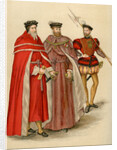 Two peers in their robes, and a halberdier by Anonymous