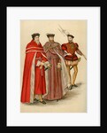 Two peers in their robes, and a halberdier by Anonymous