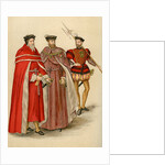 Two peers in their robes, and a halberdier by Anonymous