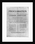 Proclamation of the order for the execution of Louis XVI of France by Anonymous