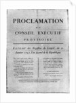 Proclamation of the order for the execution of Louis XVI of France by Anonymous