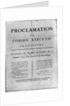 Proclamation of the order for the execution of Louis XVI of France by Anonymous