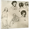 A page of sketches by Rembrandt Harmensz van Rijn
