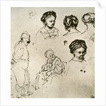 A page of sketches by Rembrandt Harmensz van Rijn