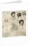 A page of sketches by Rembrandt Harmensz van Rijn
