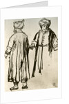 Two Turks Walking by Rembrandt Harmensz van Rijn