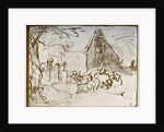 A farmyard scene by Rembrandt Harmensz van Rijn