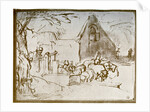 A farmyard scene by Rembrandt Harmensz van Rijn