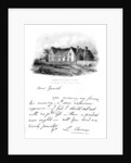 A note from Sterne to Garrick, and a view of Sterne's house in Yorkshire by Anonymous