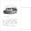 A note from Sterne to Garrick, and a view of Sterne's house in Yorkshire by Anonymous