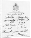 Bust of Shakespeare and signatures of celebrated actors by Anonymous