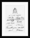 Bust of Shakespeare and signatures of celebrated actors by Anonymous