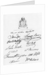 Bust of Shakespeare and signatures of celebrated actors by Anonymous