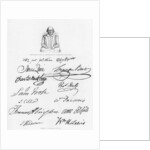 Bust of Shakespeare and signatures of celebrated actors by Anonymous