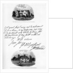 A letter by John Howard, and a view of his residence at Cardington by John Howard