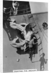 Painting the anchor of the aircraft carrier HMS Courageous by Anonymous
