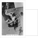 Painting the anchor of the aircraft carrier HMS Courageous by Anonymous