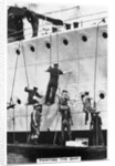 Painting the hull of a ship by Anonymous