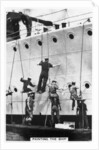 Painting the hull of a ship by Anonymous