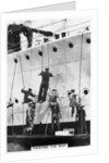 Painting the hull of a ship by Anonymous