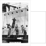 Painting the hull of a ship by Anonymous
