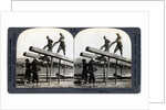 Chinese men sawing timber for the Japanese army, Manchuria, Russo-Japanese war by Keystone View Company