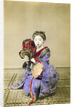Geisha playing the tsuzumi, Japan by Felice Beato