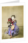Geisha playing the tsuzumi, Japan by Felice Beato