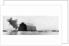 A Zeppelin entering its floating shed, c 1900 by Anonymous