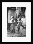 Two children in a backyard by Constance Ellis