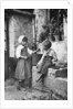 Two children in a backyard by Constance Ellis