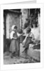 Two children in a backyard by Constance Ellis