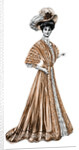 Woman wearing a long dress and a hat by Andre & Sleigh