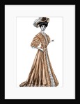 Woman wearing a long dress and a hat by Andre & Sleigh